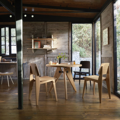 Krzesło Chaise Tout Bois ciemny dąb Vitra