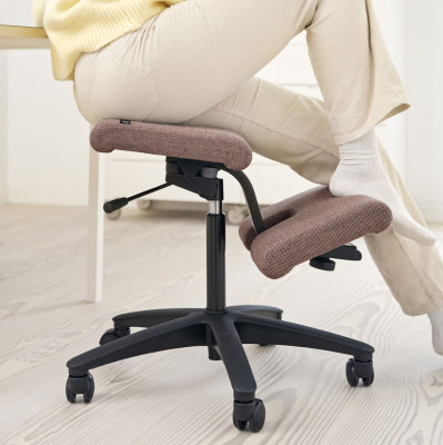 Krzesło ergonomiczne na kółkach Wing szaro-oliwkowe, Re-wool 648 Varier