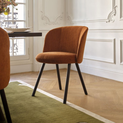 Krzesło Mikado side chair ciemny dąb - Iroko Cognac Vitra