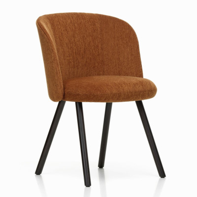 Krzesło Mikado side chair ciemny dąb - Iroko Cognac Vitra