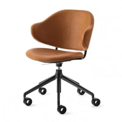 Krzesło biurowe Holly czarna podstawa cognac Calligaris