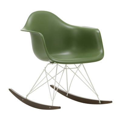 Krzesło bujane Eames RAR zielone - biała podstawa Vitra