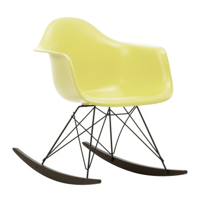 Eames RAR gelber Schaukelstuhl – Gestell aus Vitra-Graphit