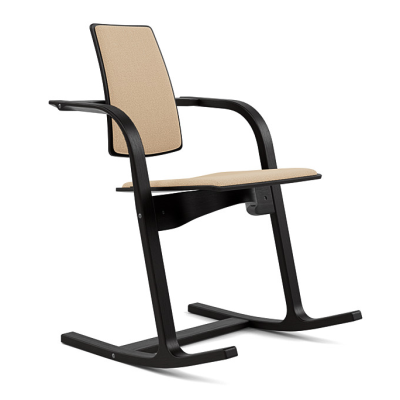 Krzesło ergonomiczne Actulum beżowe, czarne drewno Varier
