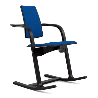 Krzesło ergonomiczne Actulum niebieskie, czarne drewno Varier
