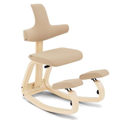 Krzesło ergonomiczne Thatsit beżowe, naturalne drewno Varier