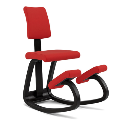 Krzesło ergonomiczne Variable Plus czerwone, czarne drewno Varier