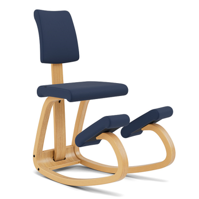 Krzesło ergonomiczne Variable Plus granatowe, jasnobrązowe drewno Varier