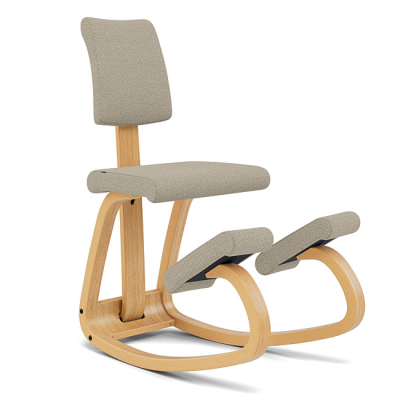 Krzesło ergonomiczne Variable Plus beżowo-szare, jasnobrązowe drewno Varier