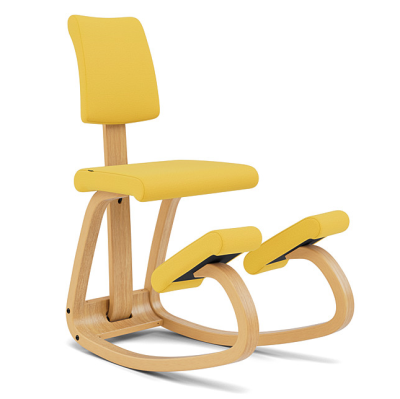 Krzesło ergonomiczne Variable Plus żółte, jasnobrązowe drewno Varier