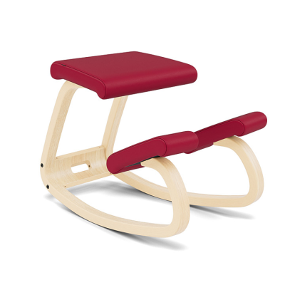 Krzesło ergonomiczne Variable czerwone Noir 31324, naturalne drewno Varier