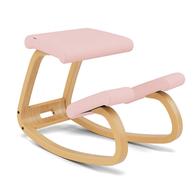 Krzesło ergonomiczne Variable różowe Reflect 614, jasnobrązowe drewno Varier