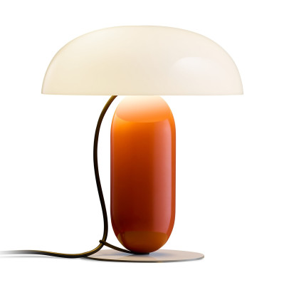 Lampa stołowa Gambosa M biało-pomarańczowa Marset
