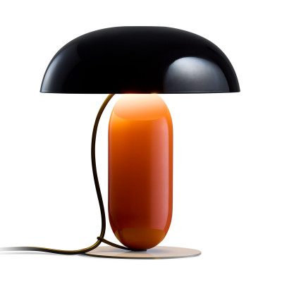 Lampa stołowa Gambosa M czarno-pomarańczowa Marset
