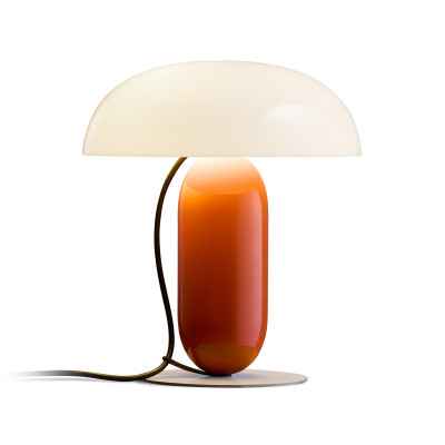 Lampa stołowa Gambosa S biało-pomarańczowa Marset