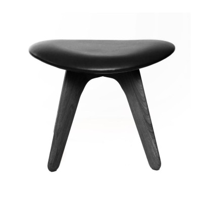 Podnóżek Slab czarny dąb, czarna skóra Tom Dixon
