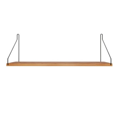 Półka Single 60 cm naturalny dąb - czarne wsporniki Frama