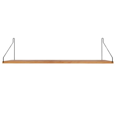 Półka Single 80 cm naturalny dąb - czarne wsporniki Frama