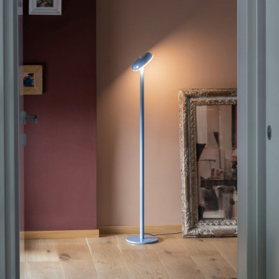 Regulowana lampa podłogowa Cabriolette niebieska Martinelli Luce