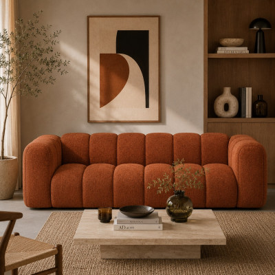 Sofa 3-osobowa Lupine ceglasty szenil Micadoni