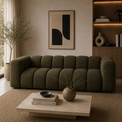 Sofa 3-osobowa Lupine zielony szenil Micadoni