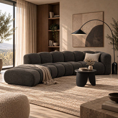Sofa 5-osobowa Lupine ciemnoszary szenil Micadoni