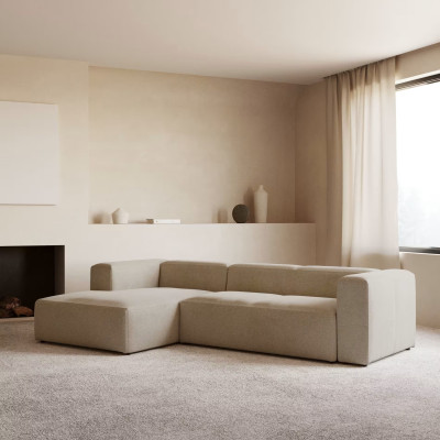 Sofa Blok 3 osobowa z lewym szezlongiem beżowa Kave Home