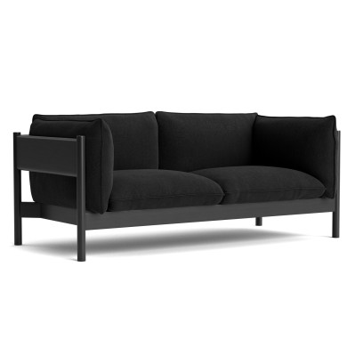 Sofa Arbour 2 osobowa Re-wool 198 - czarny lakierowany buk HAY