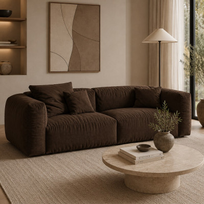 Sofa Martina 3-osobowa brązowa Micadoni