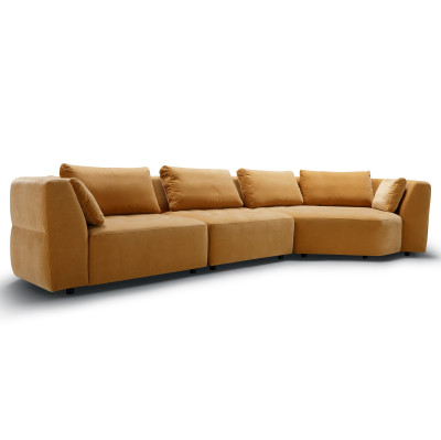 Cleo Classic Velvet Caramel Sits modular sofa