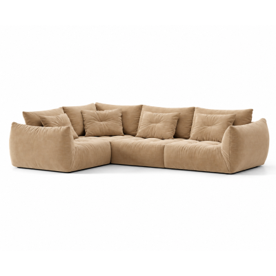 Sofa narożna Bloom beżowy welur Micadoni