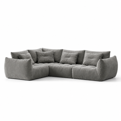 Sofa narożna Bloom szary welur Micadoni