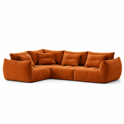 Sofa narożna Bloom terakotowy welur Micadoni