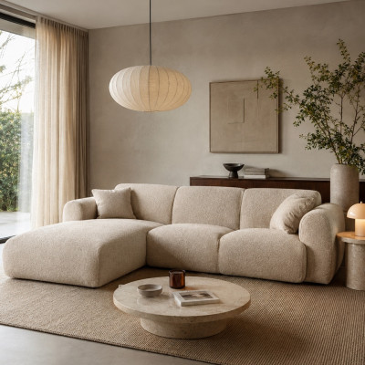 Sofa narożna Molino jasnobeżowa Micadoni