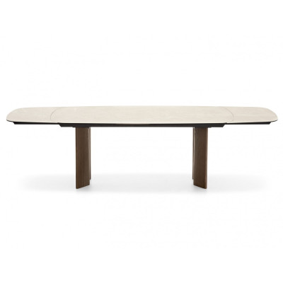 Stół rozkładany Sandy 200-296 cm White Travertino - Canaletto Walnut Calligaris