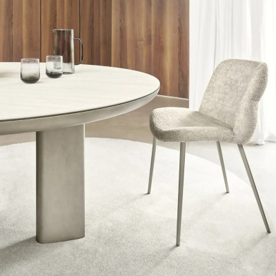 Stół Sandy 140 cm White Travertino - Matt Pearl Beige Calligaris