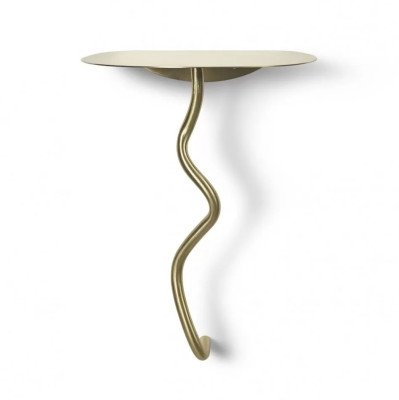 Stolik ścienny Curvature mosiężny Ferm Living