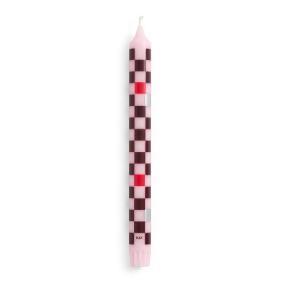 Świeca Pattern różowo-bordowa szachownica HAY
