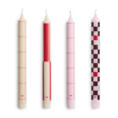 Świece Pattern różowo-bordowe 4 szt. HAY