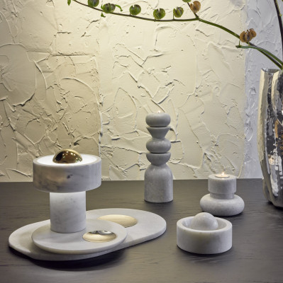 Świecznik Stone biały Tom Dixon
