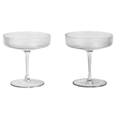 Ripple champagne glasses, 2 pcs. transparent FERM LIVING