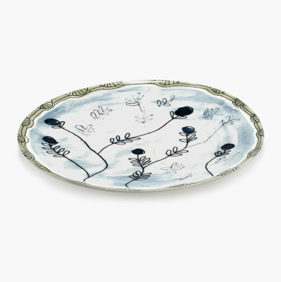 Talerz obiadowy Midnight Flowers 28 cm Mirtillo tea Serax