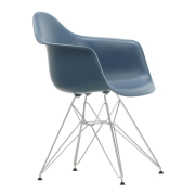 Krzesło Eames Plastic Chairs Re Dar Niebieskie - Chromowana Podstawa Vitra