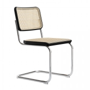 Krzesło S32 V Czarne Wyplatane Thonet