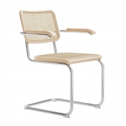 Krzesło Z Podłokietnikami S64 V Bukowe Wyplatane Thonet