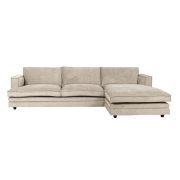 Sofa Agir Z Szezlongiem 285X155 Cm Velvety Beżowa Furninova