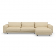 Sofa Samba Z Szezlongiem 351X163 Cm Kremowa