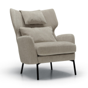 Fotel Alex Z Zagłówkiem Atropa Grey Beige Sits