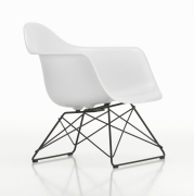 Fotel Eames Plastic Armchair Lar Biały - Czarna Podstawa Vitra