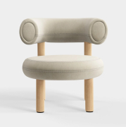 Fotel Fat Natural Wood - Pearl Velvet Tom Dixon